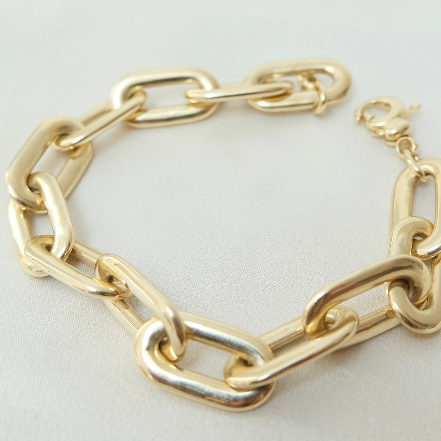 Puff 14k Paperclip Bracelet