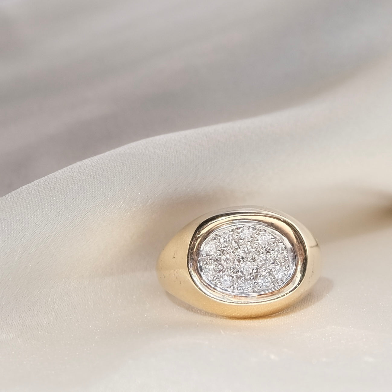 Blanche 14k Diamond Signet