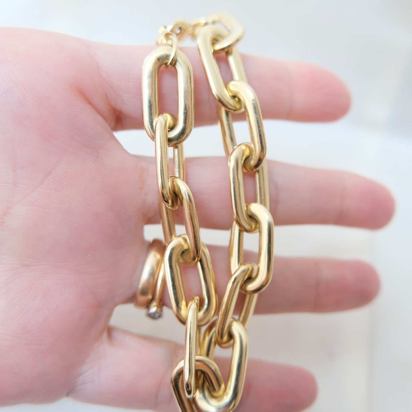 Puff 14k Paperclip Bracelet
