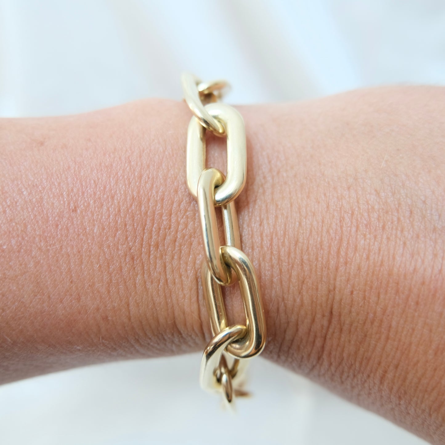 Puff 14k Paperclip Bracelet