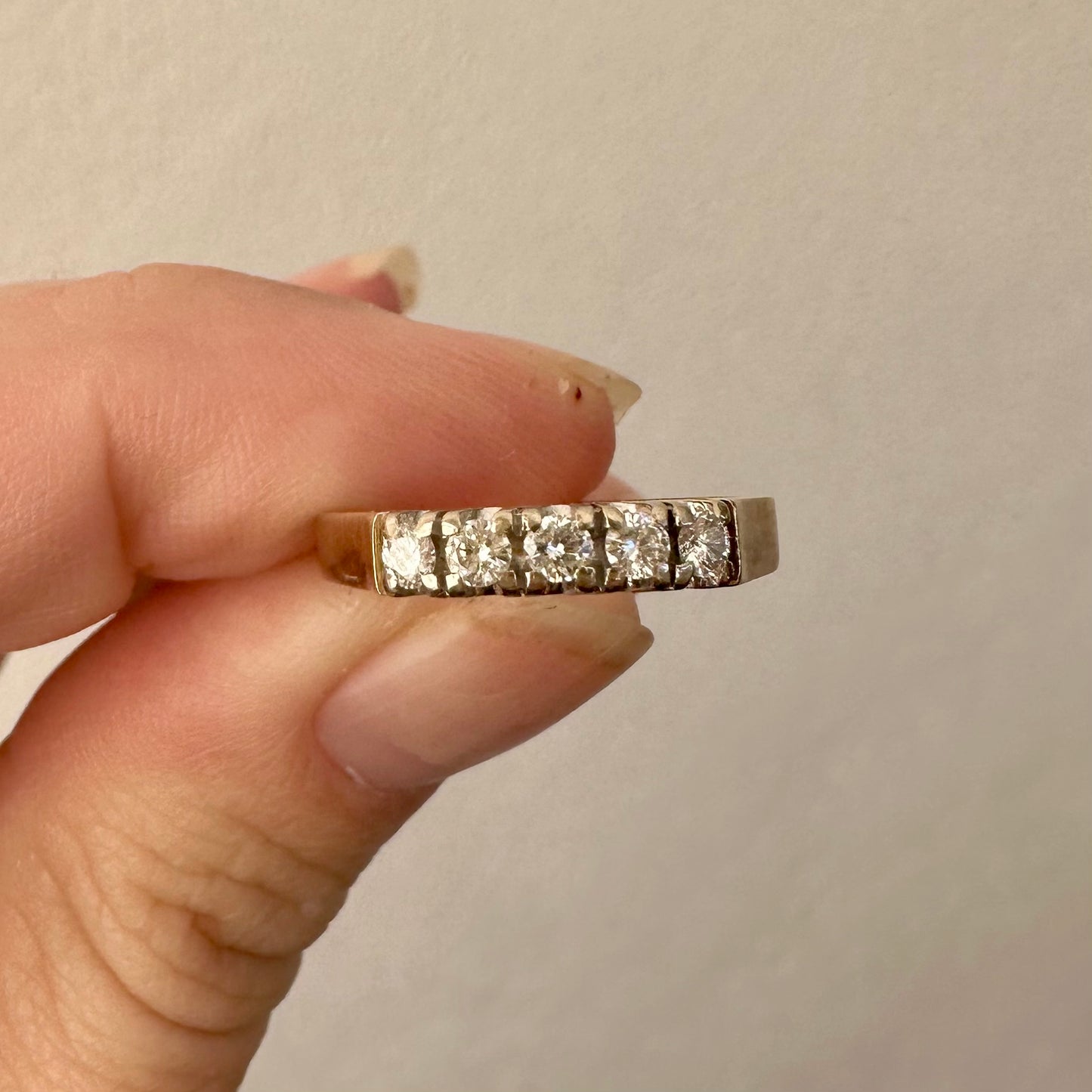 14k Diamond 5 stone ring