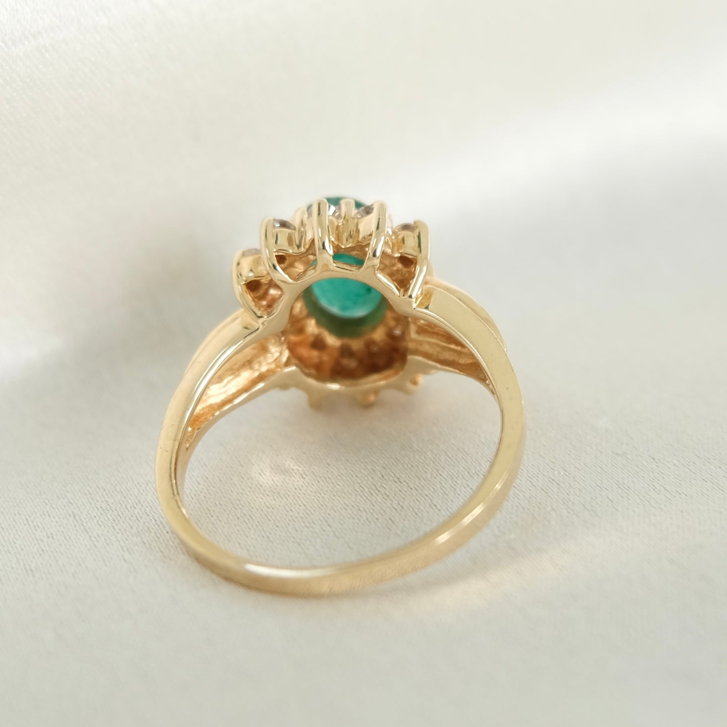 LAYAWAY Arie 14K Emerald & Diamond Halo Ring