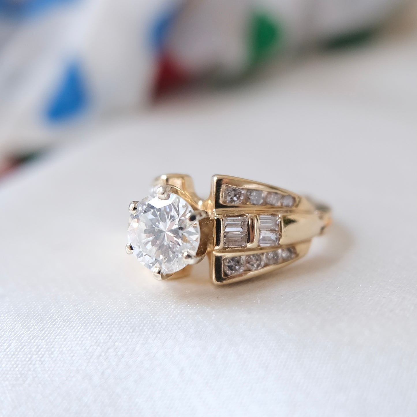 Corsa 14K Diamond Engagement Ring