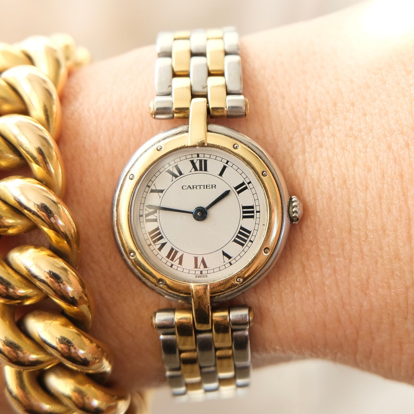 Cartier 18k & Steel Vendome Watch