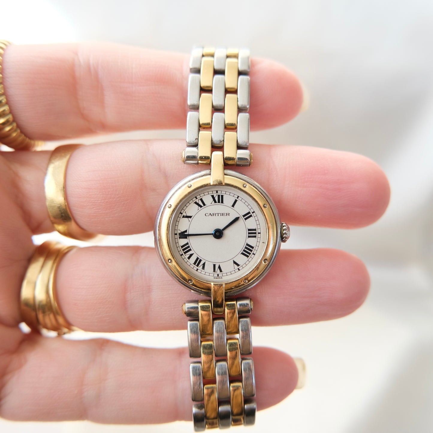 Cartier 18k & Steel Vendome Watch