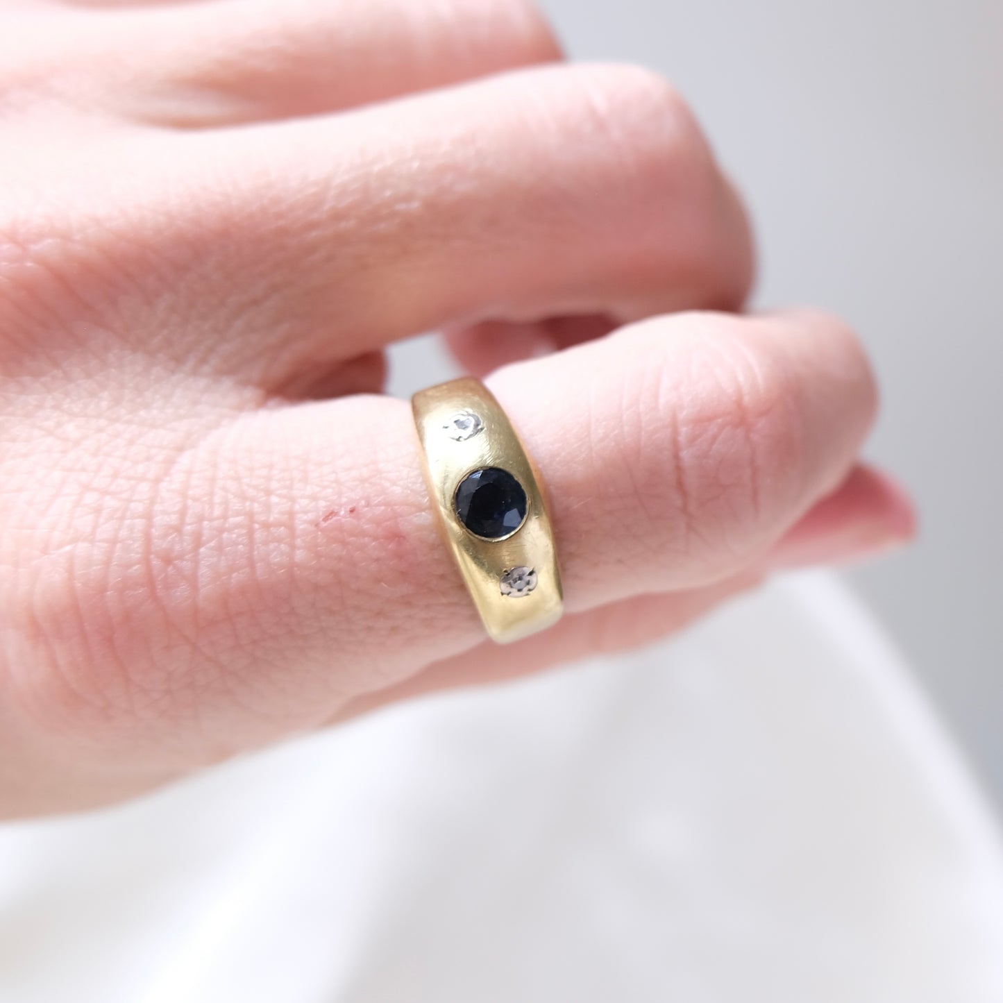 Victorian Diamond & Sapphire Signet Ring