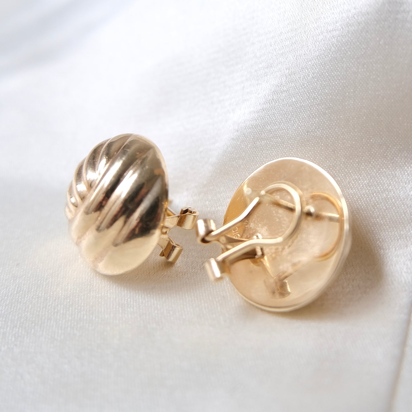 Estate 14k 70s Sphere Earrings
