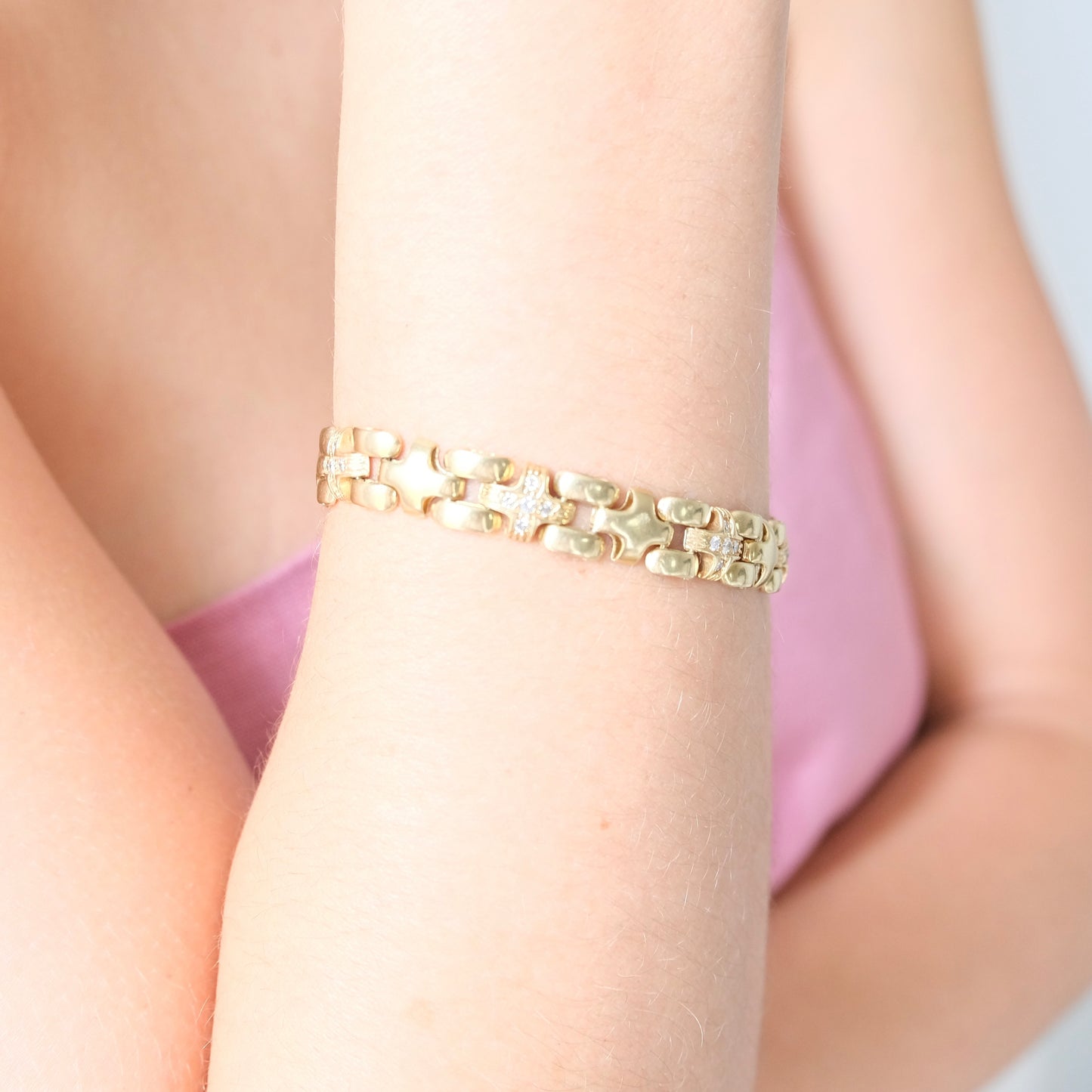 Aurelie 14k Diamond Panther Link