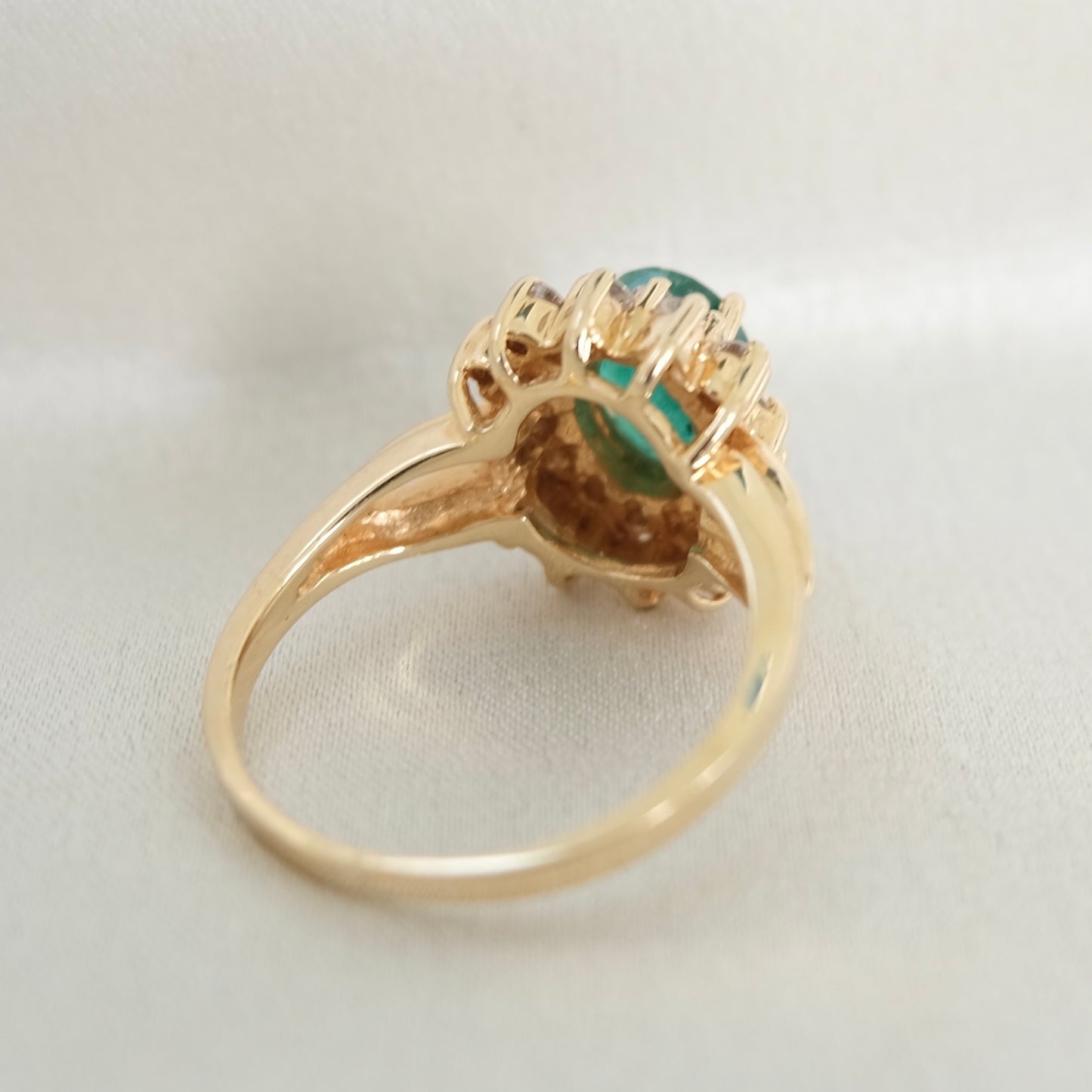 LAYAWAY Arie 14K Emerald & Diamond Halo Ring