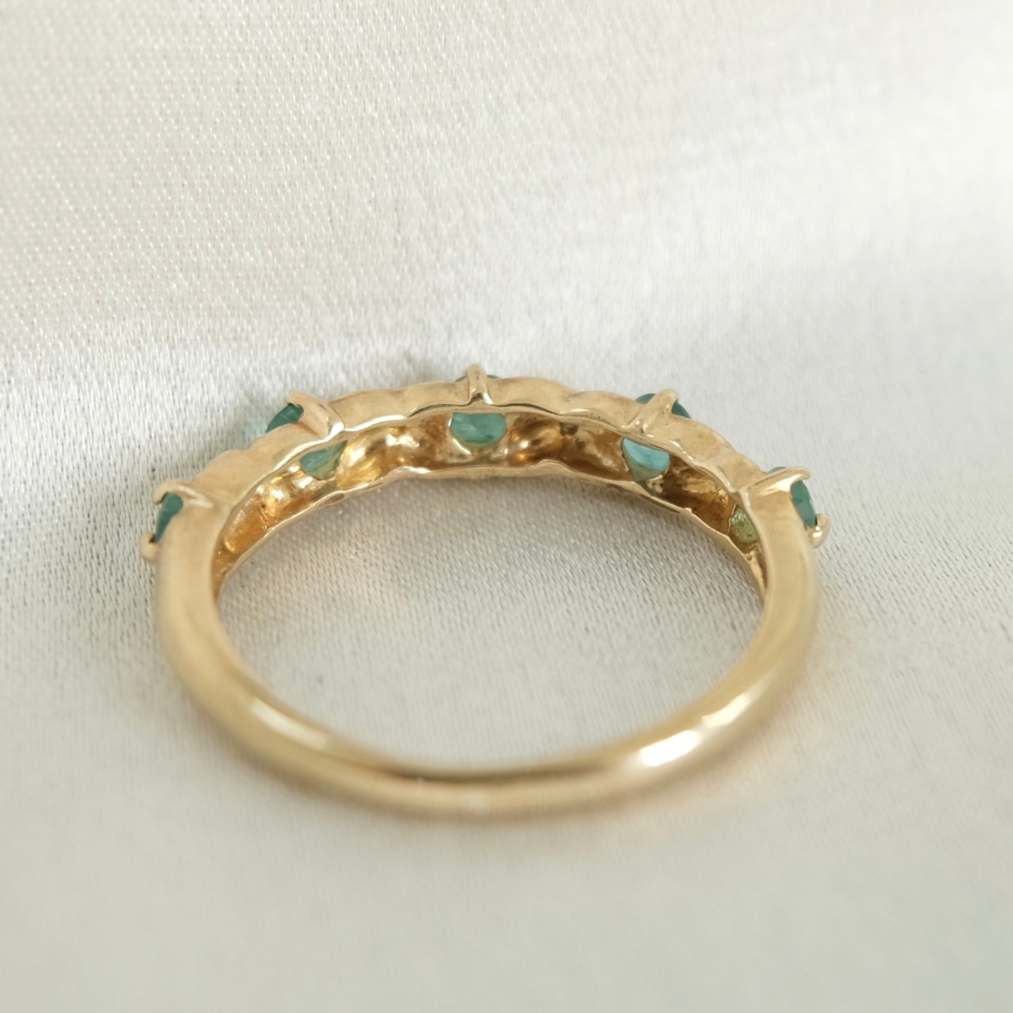 Emerald & Diamond Twist Ring