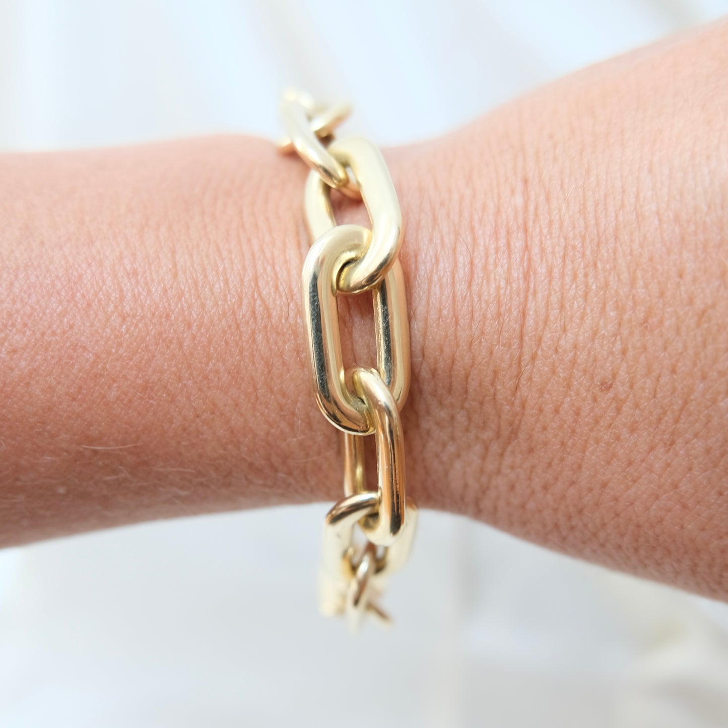 Puff 14k Paperclip Bracelet