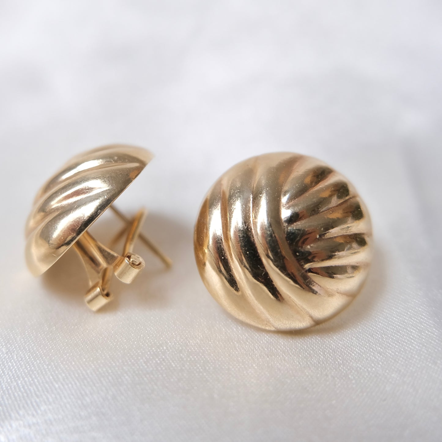 Estate 14k 70s Sphere Earrings
