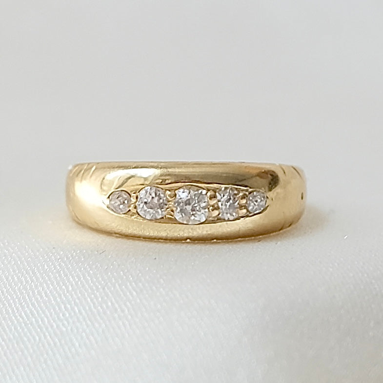 1892 Victorian 18k Diamond Band