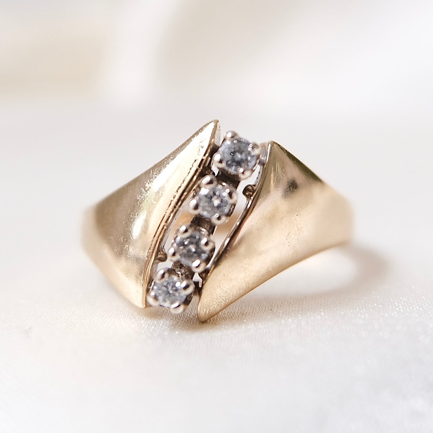 Float Diamond Statement Ring