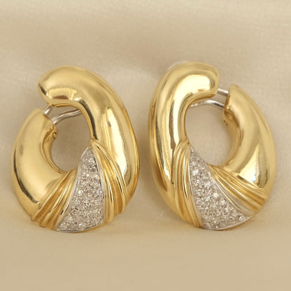 Firenze 18K Diamond Oval Earrings