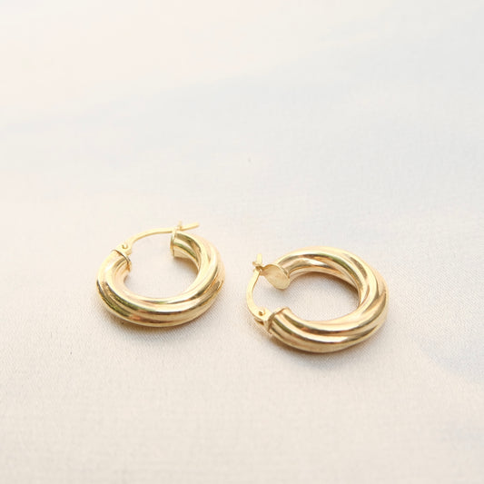 14k Twist Hoops