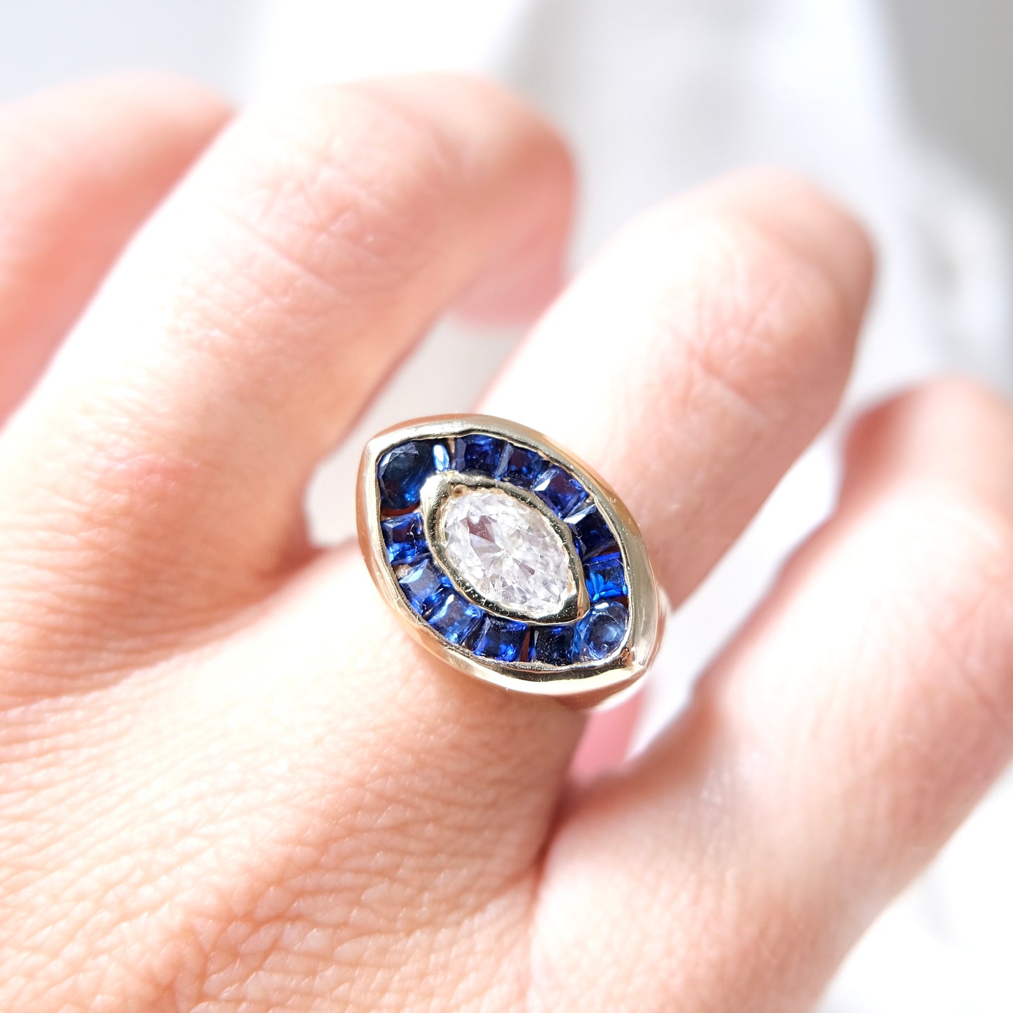 Capri Marquis Diamond & Sapphire Ring