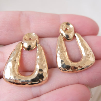 14k Italian Gold Door Knockers Earring Jackets