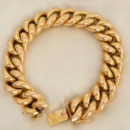 Puff 18k French Curb Link Bracelet