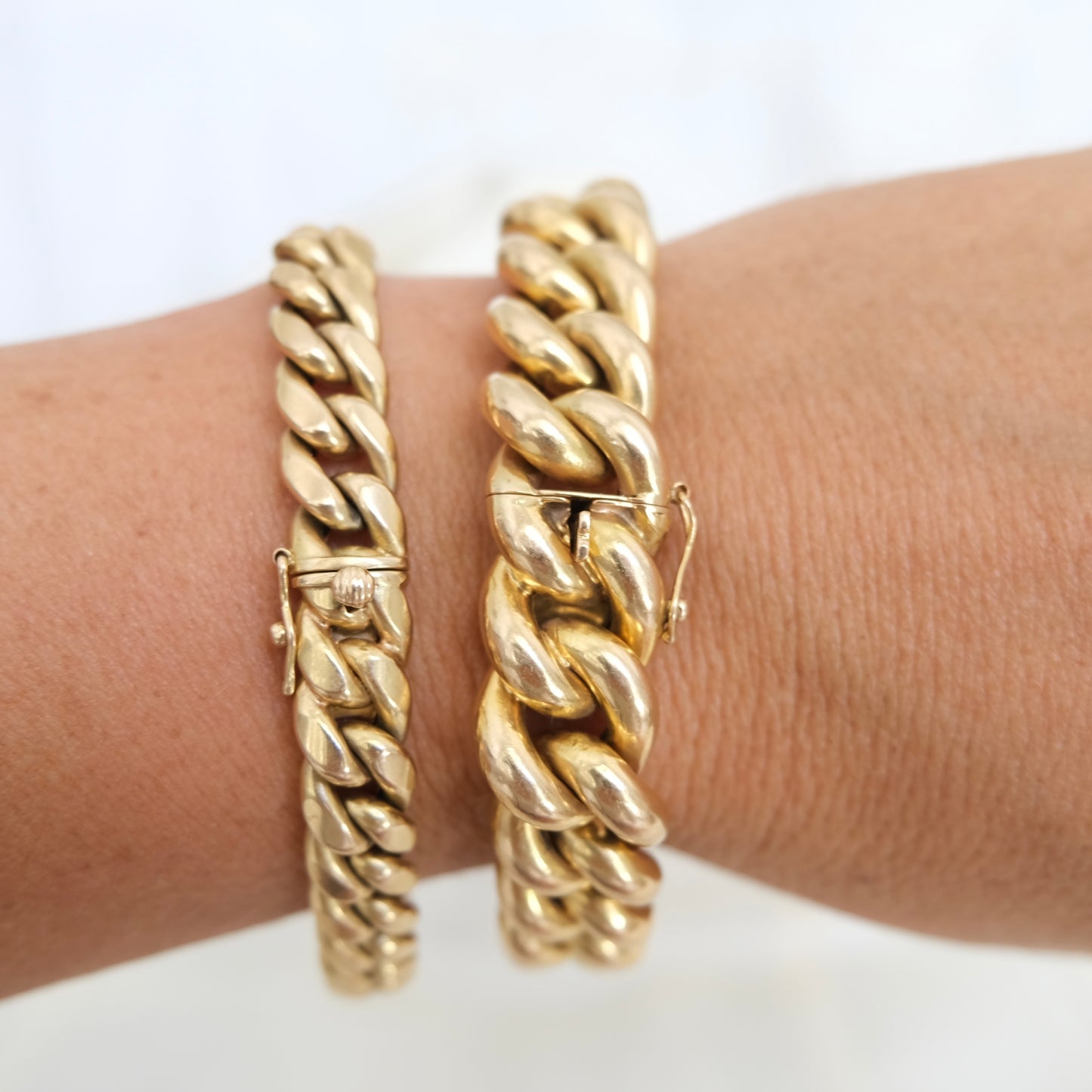 Puff 18k French Curb Link Bracelet