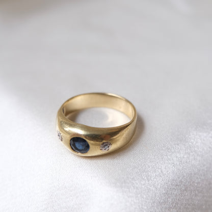 Victorian Diamond & Sapphire Signet Ring