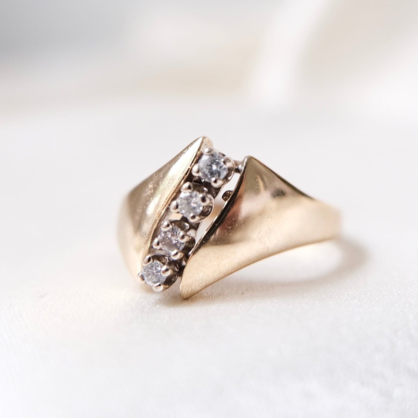 Float Diamond Statement Ring