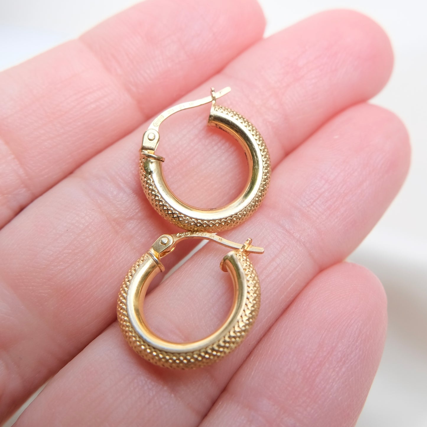 Franc 9k Textured Hoops