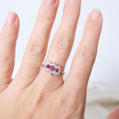 Triomphe 9K Ruby & Diamond Ring