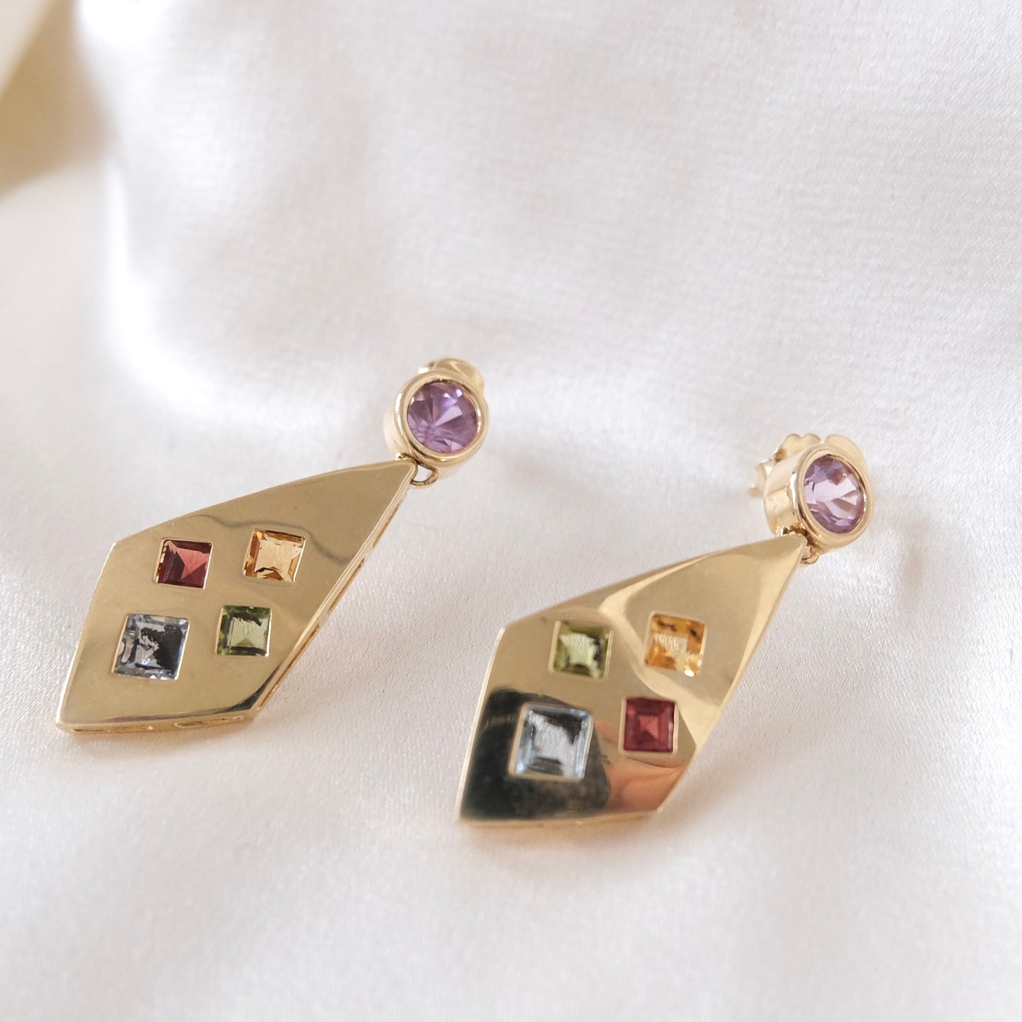 Heiress 14k Multi Gemstone Earrings