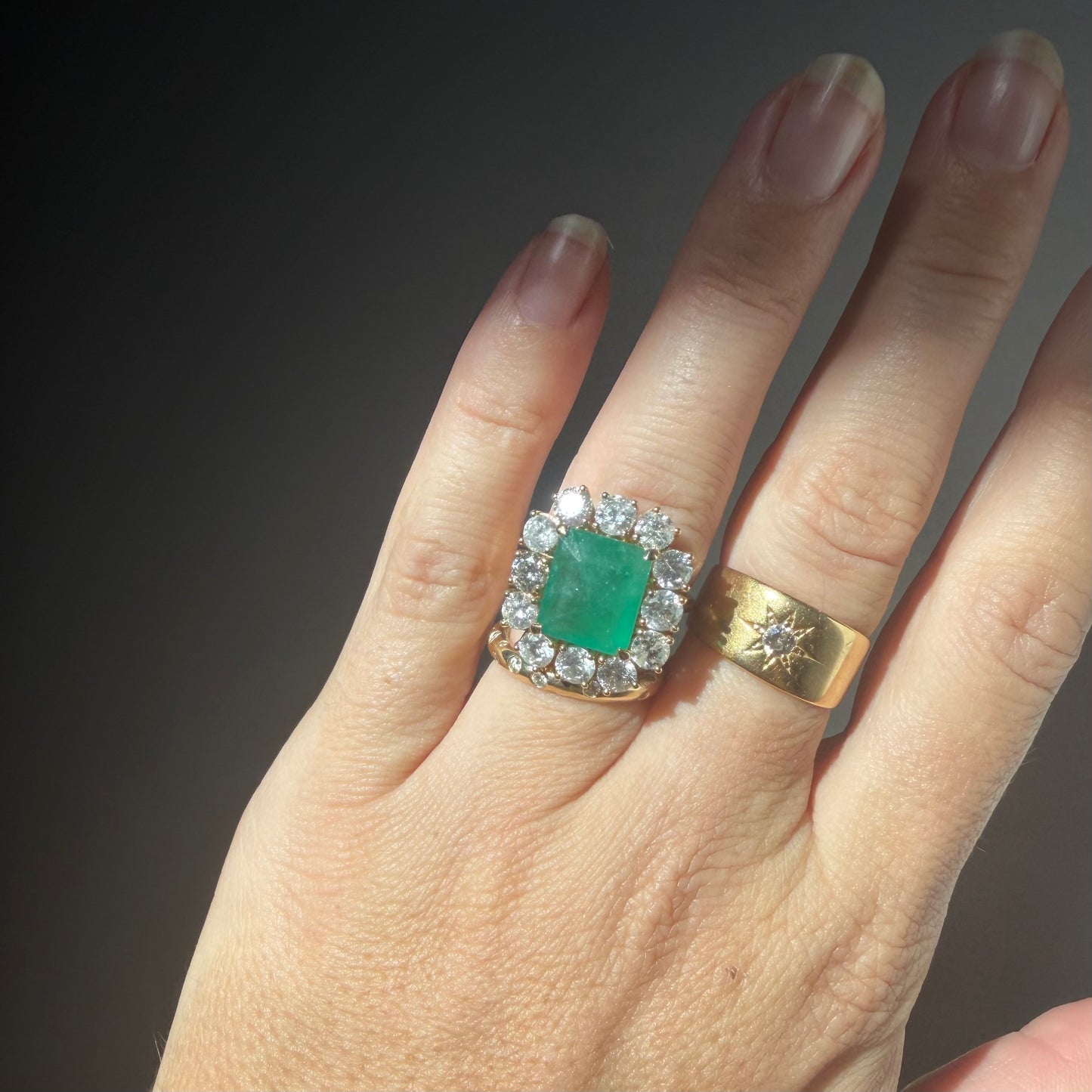 Monarch 18k Emerald & Diamond Ring