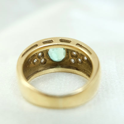 Bess 18k Emerald & Diamond Ring