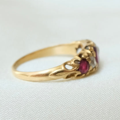 Victorian Garnet & Diamond Ring