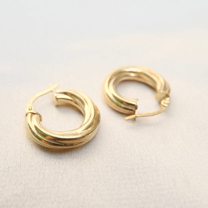14k Twist Hoops