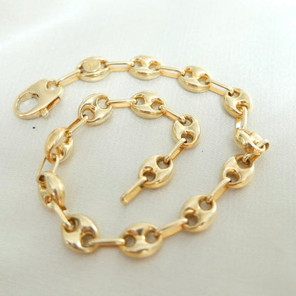 10k Puff Mariner Bracelet
