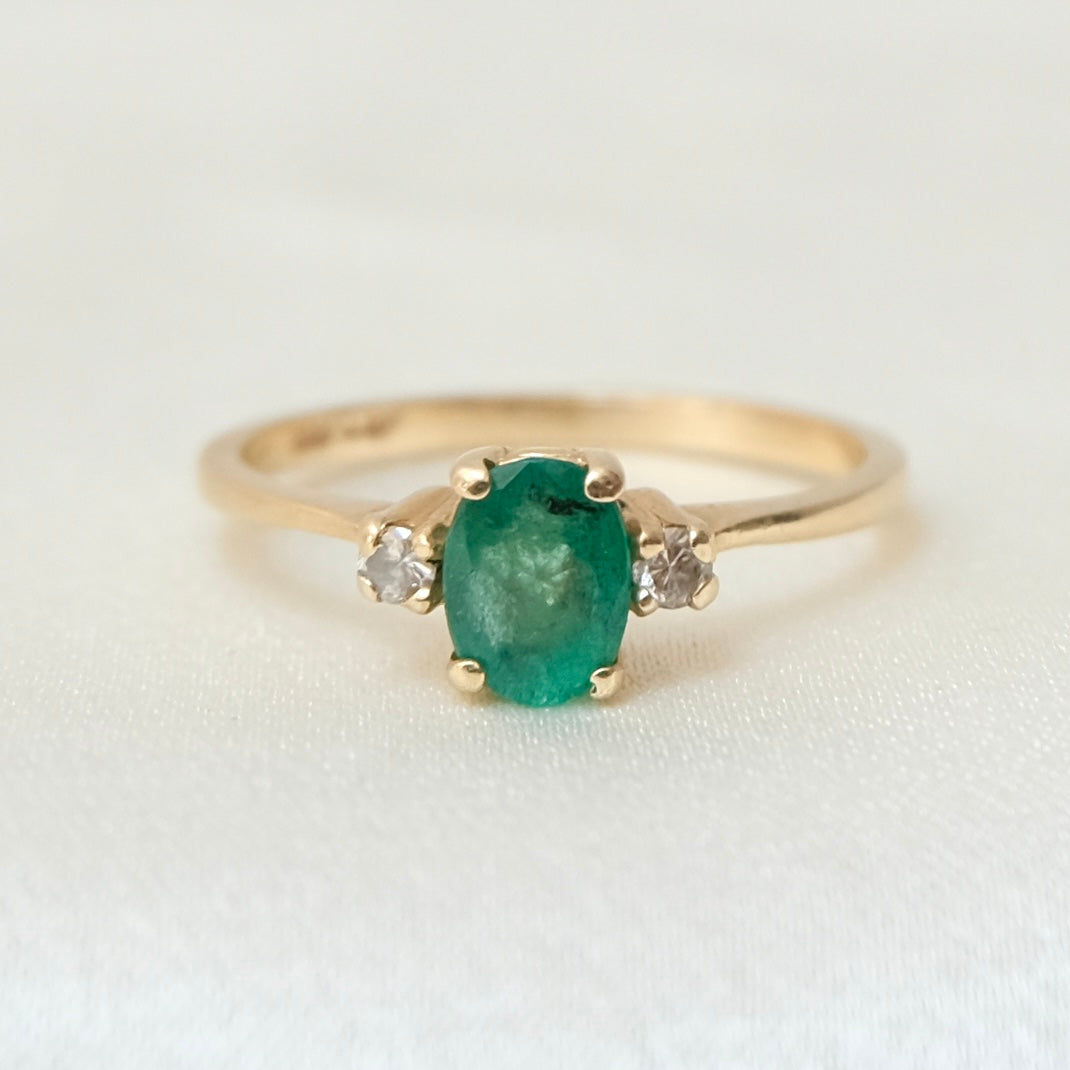 Ricci 14k Emerald & Diamond Ring