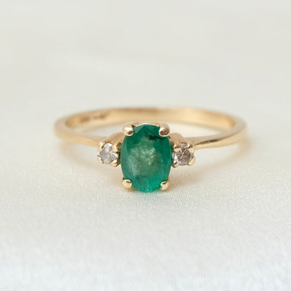 Ricci 14k Emerald & Diamond Ring