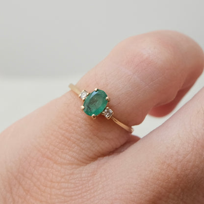 Ricci 14k Emerald & Diamond Ring