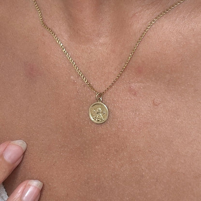 Reserved cherub pendant Charm & Chain