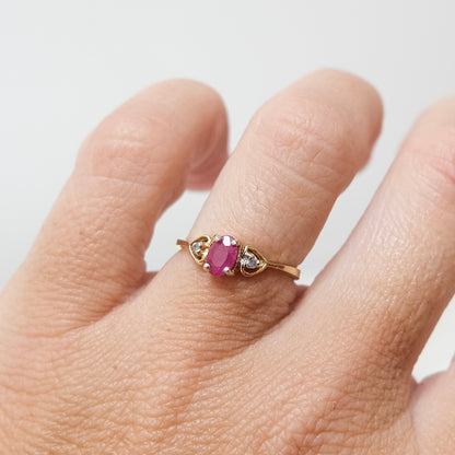 10k Ruby & Diamond Ring