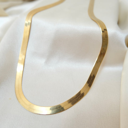 Nina 10k Gold Super Herringbone Necklace