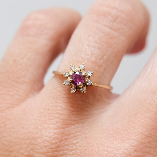 Daisy 10k Ruby Ring