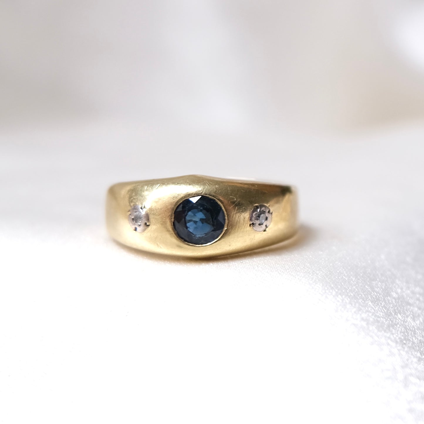 Victorian Diamond & Sapphire Signet Ring