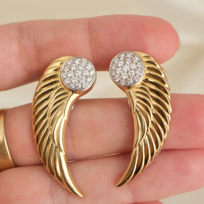 Volare 18k & Diamond Wing Earrings