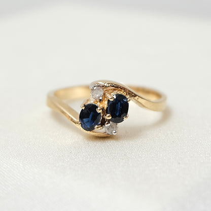 Beau 14k Sapphire & Diamond Ring