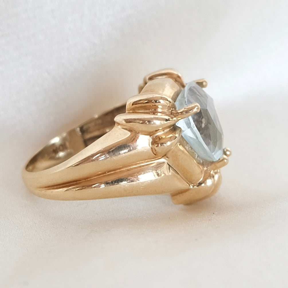 10k Aquamarine Statement Ring