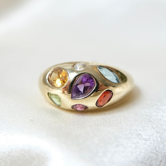 Mosaic 14k Bombe Ring