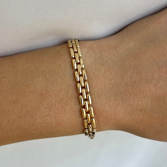 14k Panther Link Vintage Bracelet