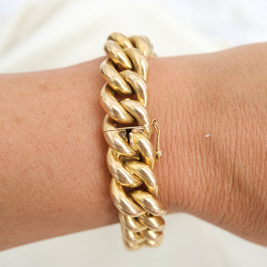 Puff 18k French Curb Link Bracelet