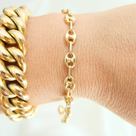 10k Puff Mariner Bracelet