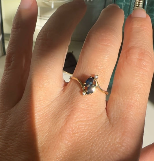 10k Sapphire & Diamond Ring
